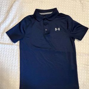Boys Youth Medium Under Armour Performance Polo Shirt- Navy